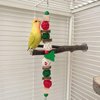 Luhaomisky 1Pc Multicolor Bird Chew Toys,Parrots Chewing Toy Colorful Teeth Grinding Rattan Ball Wooden Christmas Parrot Chewing Foraging Toys for Hamster Rabbit Easy to Install,Pet Supplies
