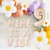 JeVenis Nine is A Vibe Party Decoration Groovy 9th Birthday Decorations Hippie Banner Boho Decor Retro Flower Daisy 60's 70's Theme Party Supplies
