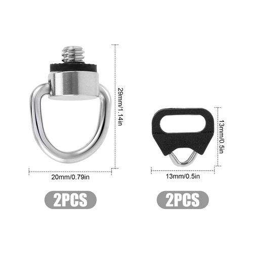 NQEUEPN 2pcs Camera Neck Strap Screw Holders, Stainless Steel Lug Ring Camera D Ring Camera Neck Strap Screw Holder with Triangle Split Rings Compatible for Fujifilm Lecia Nikon D-SLR Camera