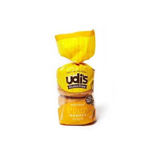 Udis Gluten Free Plain Bagel 4 Ct (Pack of 3) 14oz Each