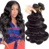 QTHAIR Brazilian Virgin Hair 14A Grade Body Wave Bundles 100% Unprocessed Virgin Brazilian Body Wavy Human Hair Bundles 20" 18" 16" 300g Brazilian Body Wave Human Hair Extensions