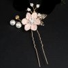 Hair Comb 4 Pcs/Set Elegant Trendy Exquisite Wedding Tiara Hairpins Sweet and Cute Flower Pearl Headpiece Bride Jewelry