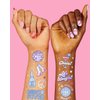 xo, Fetti Disco Birthday Party Temporary Tattoos - 48 Iridescent Foil Pcs | Birthday Girl Party Decorations, Dancing Queen, 70s Groovy Party