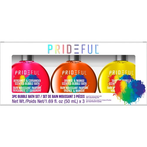 Prideful 3pc Bubble Bath Set (50ML) X 3 (Bergamot & Coriander, Orange & Mango, Tahitian Vanilla)