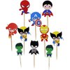 Confetti 24pc Cartoon Superhero Cupcake Topper for Kids Birthday Party Cake Decoration Supplies Super Heroes Cupcake Toppers Cupcake Toppers/Super Heroes Party Supplies/Superheroes Inspired