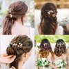 10 Pieces Gold Leaf Bridal Hair Pins, Wedding Headpiece Hair Jewelry with Pearl Rhinestone Wedding Hair Accessories for Bride Bridesmaids Flower Girls