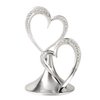 Hortense B. Hewitt Sparkling Love Double Hearts Anniversary, Engagement, Wedding Cake Topper, 5.5-Inches, Metal with Rhinestones, Silver