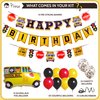 Pirese Wheels On The Bus Birthday Decorations, School Bus Decorations For Party, School Bus Birthday Party Decorations | School Bus Birthday Banner | School Bus Party Decorations | Bus Theme Party