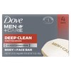 Dove Men+Care Body and Face Bar More Moisturizing Than Bar Soap Deep Clean Effectively Washes Away Bacteria, Nourishes Your Skin, 3.75 Ounce (Pack of 4)