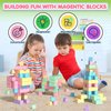 45PCS Magnetic Blocks - Toddler Girl Toys, Magnet Building Blocks, STEM Sensory Outdoor Autism Toys for 3-5 Year Old Boys & Girls, Magnetic Cubes Classroom Must Haves for Kids Ages 3+