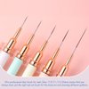 JASSINS Nail Art Liner Brushes, 5Pcs Gel Polish Painting Art Design Pen Set Striping Brushes for Thin Long Lines, Tiny Details, Fine Drawing, Delicate Coloring Sizes 7/9/11/15/25mm