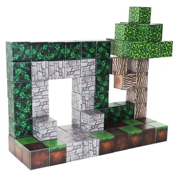 CraftBlox™ - 1x1 Magnetic Building Blocks - Realistic Texture Designs - 81 Piece Forest Set for Boys & Girls Age 3-5 6-8, STEM Sensory Toys for Toddlers Gifts for 3+ Years Old