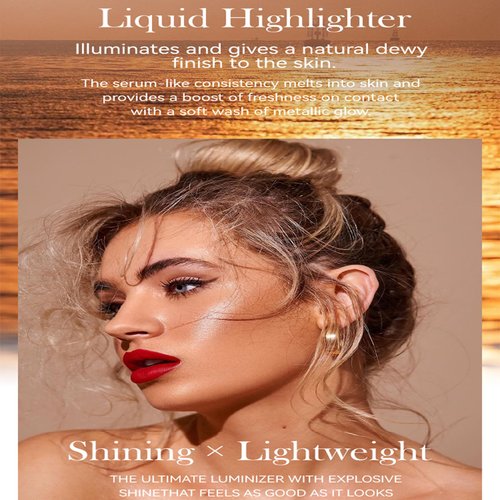 Easilydays Face Body Silver Body Highlighter Luminizer, Chameleon Liquid Contour Highlighters, Waterproof Pearlescent Smooth Shine Shimmer, Natural Moisturizing and Glow for Face & Body (#01 Silver)