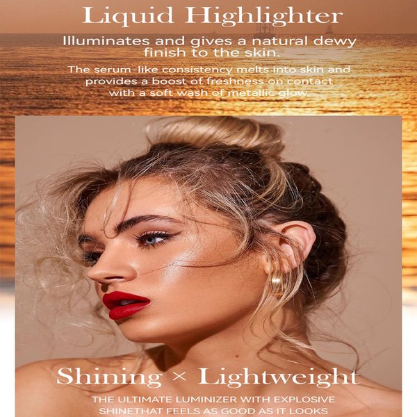 Easilydays Face Body Silver Body Highlighter Luminizer, Chameleon Liquid Contour Highlighters, Waterproof Pearlescent Smooth Shine Shimmer, Natural Moisturizing and Glow for Face & Body (#01 Silver)