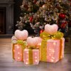 Wedding Decorations Light up Gift Boxes with Pink Heart, Light up Xmas Boxes with Battery Operated for Wedding Christmas Valentine's Day Decorations Indoor and Outdoor (3 Pack) (Pink Heart)
