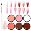 Makartt Pat Ombre Gel 6 Nude Gel Nail Polish Colors with Sponge & Nail Brush Gradient Painting Gel Ideal for DIY French Manicure Beginners