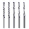 HOZLY 3.175mmX22mm Left Handed 2 Spiral Flute Bits Down Cut Carbide Endmill Cutter Pack Of 5
