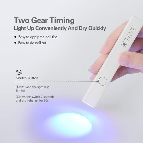 TAYE Mini Nail UV Light for Gel Nails,Portable 3W Purple Handheld Led Nail Lamp，Professional USB Nail Dryer for Curing Gel Nail Polish Nail Glue Lamp with Type C for DIY at Home Nail Salon