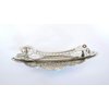 Generic Turquoise blue and silver metal alligator hair clip barrette fine thin hair (Pattern: Alligator clip)