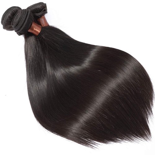 ANGIE QUEEN Hair Peruvian Virgin Hair Straight 100% Unprocessed Virgin Human Hair Extensions More Thicker 20 Inch One Bundle 100G Nature Black Color(One Bundle)