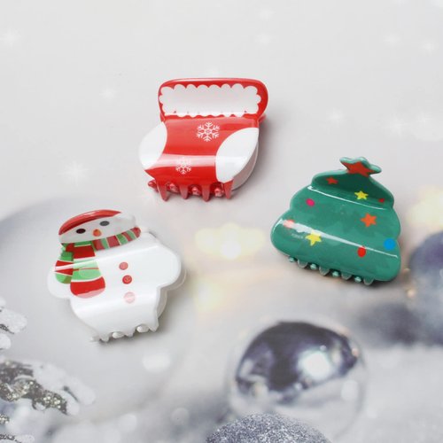6PK Christmas Hair Accessories for Girls Women Christmas Hair Claw Clips for Kids Cute Christmas Tree Xmas Boots Hair Clip Snowman and Father Christmas Hair Claws…