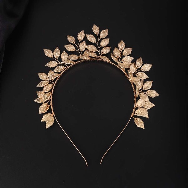 YERTTER Wedding Gold Leaf Tiara Hair Crown Handmade Bride Hair Band Bridal Greek Goddess Leaves Head Pieces for Wedding Prom Brithday Party