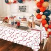 PTECDROTS 2 Pcs Baseball Tablecloths, Disposable Baseball Party Decorations Table Covers, Baseball Pattern Table Cloth for Boys Baseball Sports Event Birthday Party Supplies, 51x86 Inch