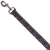 Dog Leash Mini Polka Dots Black Multi Color 4 Feet Long 1.0 Inch Wide