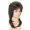 Sabosi Mullet Wig Brown 80s Men Wig,Punk Rocker Hair Party Daily Halloween Costumes Long Wigs