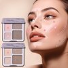 Erinde Contour Highlighter Face Sculpting Palette with Mirror, Shimmer Matte Finish, Long-lasting Smooth Pressed Powder Makeup for Cool Toned Skin, 01 Cool Brown contour