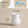 Gurygo 2 Pack 4 Oz Classic White Creamer with Handle - Small Creamer Pitcher Set - Fine Porcelain Small Milk Pitcher - Ceramic Creamer Pitcher for Coffee Milk Sauces Salad, Microwave & Freezer Safe