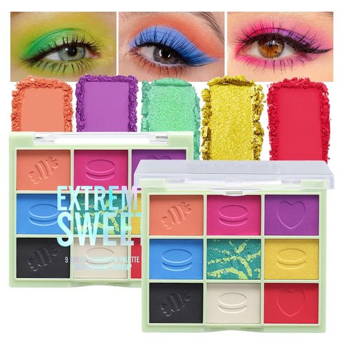 9Colors Glitter&Matte Eyeshadow Palette, Glitter Shimmer Sparkly Eye Shadow Palette Makeup, Warm Pastel Eyeshadows Palette Long Lasting Waterproof Naturing-Looking Women Girls Eye Shadow (2#)