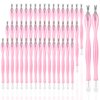heemeei 50Pcs Nail Cuticle Trimmer Rubber Nail Cleaner, Plastic Handle Cuticle Knife, Double End Nail Dead Skin Fork Cuticle Pusher Bulk Nail Art Cuticle Remover Tools(Pink)