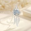 INFUSEU Dreamcatcher Necklace Aromatherapy Gifts Essential Oil Diffuser Lava Rock Stone Pendant Native American Indian Jewelry for Women Dream Catcher Feather Spiritual Meditation Items