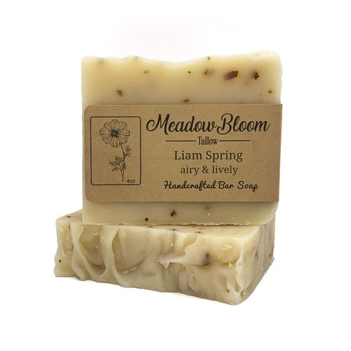 HUNTER CATTLE CO. EST'D 2004 HC Meadow Bloom Tallow Bar Soap - Rosemary & Spearmint 2 Pack - Made with All Natural 100% Grass Fed Tallow Handmade Soap Bar - Great for Face or Body Soap