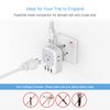 TESSAN US to UK Plug Adapter 3 Pack, Type G Travel Converter with 4 Electrical Outlet 3 USB Charger, Power Adaptor for USA to Ireland Dubai Scotland Hong Kong England British Kenya London Qatar