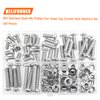 HELIFOUNER 100 Pieces M6 x 10mm /12mm /16mm /20mm /25mm /30mm /35mm, Phillips Pan Head Machine Screws, Metric Screws Bolts Washers Nuts Kit, 304 Stainless Steel
