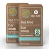 Certified Organic Tea Tree Bar Soap by Be-One - 2-Pack - 3.75 oz Bars - Vegan - Paraben & Sulfate Free - Sensitive Skin - Jock Itch - Acne - Eczema - All Natural - For Men & Women - MADE IN USA