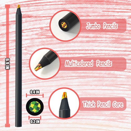 R&DLanci Stocking Stuffers for Kids,12 Colors Rainbow Pencils,Jumbo Colored Pencils for Adult Coloring Sketching,Cute Drawing Kit Fun Pencils Christmas Gift for Adults Kids Students,Pre-sharpened