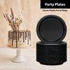 Hanna K. Signature Black Plastic Plates 7 Inch - 50 count - Plastic Solid Round Party Plates For Weddings, BBQs, Birthday Plates - Disposable Black Plates - Plastic Dessert Plates