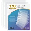 KTRIO Clear Sheet Protectors 8.5 x 11 in Page Protectors for 3 Ring Binder, Plastic Sleeves for Binders, Top Loading Paper Protector Letter Size, 120 Pack