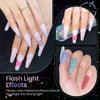 SUPWEE 12 Colors Reflective Glitter Gel Polish - Silver Pink Blue Sparkle Gel Nail Polish Shimmer Holographic Nail Gel Polish Manicure Soak Off Lamp Gel Home DIY Varnish