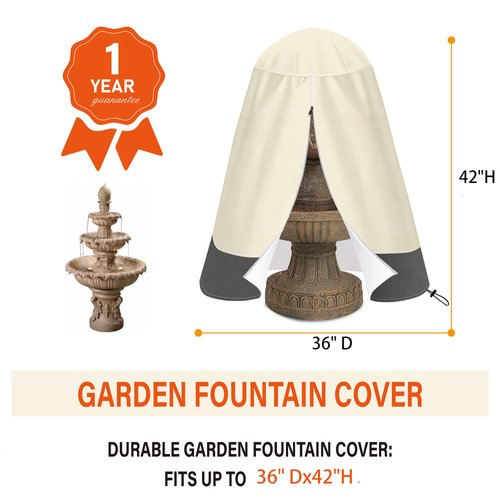 SOKINGCOVER Garden Fountain Cover 36"x42" Weatherproof Fountain Cover for Winter 420D Waterproof Oxford Cloth, Weather Resistance