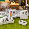 Deekin 24 Pcs Mini Cinder Blocks 1/12 Scale Mini Bricks Miniature Cinder Blocks Concrete Mini Cement Building Blocks for Mini Dollhouse Accessories DIY Construction Office Desk Toys Supplies (Gray)