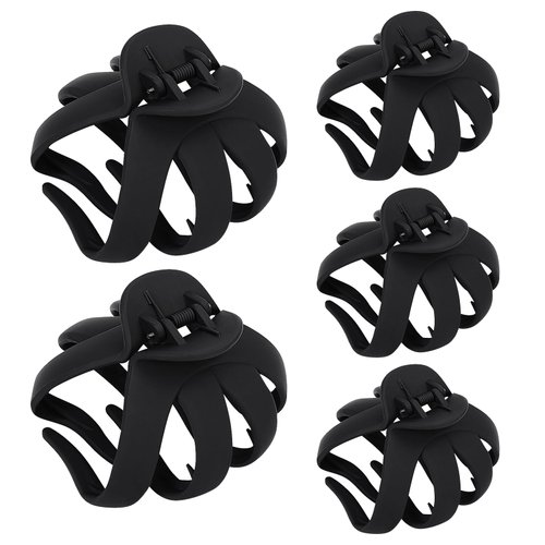 5pcs Big Claw Octopus Hair Clips，Claw Clips for Women and Girls，Clips for Thick and Medium Hair， Daily Hairstyle Accessories，Neutral Jaw Strong Hold Jumbo Hair Clips.