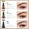 2024 Upgraded Magic Eyebrow Pencil - 3D Waterproof, Sweatproof & Long-Lasting All Day 4-Tip Microblading Brow Pen for Vivid & Hair-Like Brows Contouring & Precise Magic with 4 Fork (Reddish Brown)
