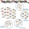 170PCS Fishing Birthday Party Decorations Gone Fishing Party Decorations Include Plates, Cups, Cutlery, Banner, Tablecloth for Ofishally One Birthday Decorations