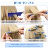 96 Pieces Hair Perm Rods, Cold Wave Rods Plastic Perming Rods Heatless Curlers Rollers with 2 Steel Pintail Comb Rat Tail Comb for Hairdressing Styling Tools (Blue, 0.35 Inch/ 0.9 cm)