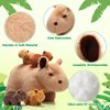Hollowfly 5 Pcs Capybara Stuffed Animals Capybara Plush Set Gift for Kids Mommy with 4 Cute Babies Inside Soft Stuffed Capybara Plushies for Boys Girls Birthday Party Favors(Light Color)