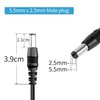 RIIEYOCA 5V DC Coiled Power Cable,USB to DC 5.5mm x 2.5mm Plug Spring Charging Cord for USB Lights, USB Fans, Cartoon Watches,Mini Speaker,Stretchable to 3ft